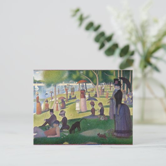 Zondag om 12.00 uur Seurat Neo Impressionist Paint Briefkaart (Staand voorkant)