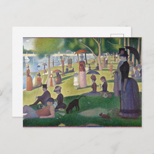 Zondag om 12.00 uur Seurat Neo Impressionist Paint Briefkaart (Voorkant / Achterkant)