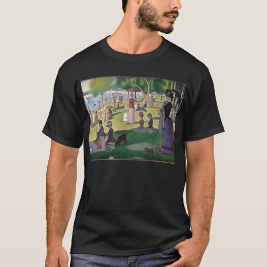 Zondag om 12.00 uur Seurat Neo Impressionist Paint T-shirt (Voorkant)