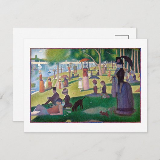 Zondag om 12.00 uur te La Grande Jatte, Seurat Briefkaart (Voorkant / Achterkant)