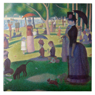 Zondag om 12.00 uur te La Grande Jatte, Seurat Tegeltje