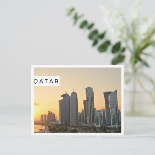 Zondag om Doha, Qatar White lijst briefkaart (Staand voorkant)