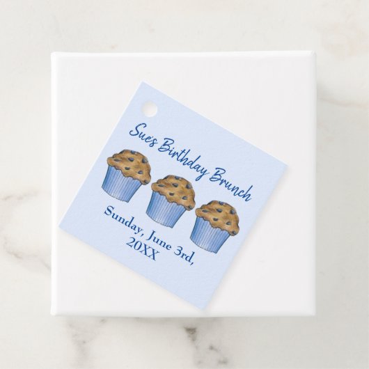 Zondag Ontbijt Brunch Party Blueberry Muffin Bedankjes Labels (In situ)