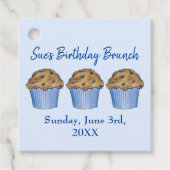 Zondag Ontbijt Brunch Party Blueberry Muffin Bedankjes Labels (Voorkant)