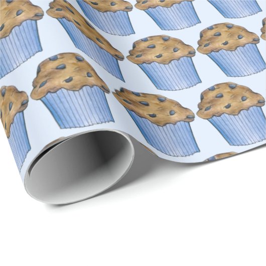 Zondag Ontbijt Brunch Party Blueberry Muffin Cadeaupapier (Rol Hoek)