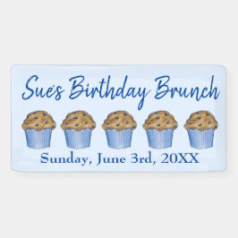 Zondag Ontbijt Brunch Party Blueberry Muffin Spandoek