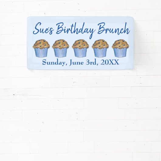 Zondag Ontbijt Brunch Party Blueberry Muffin Spandoek (Insitu)