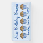 Zondag Ontbijt Brunch Party Blueberry Muffin Spandoek (Verticaal)