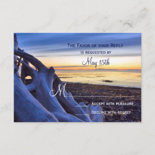 Zondag op Beach Evening Wedding RSVP-kaarten RSVP Kaartje