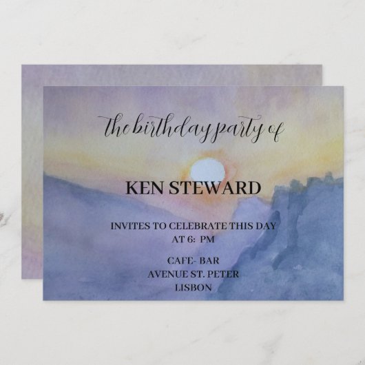 Zondag op bergen verjaardagsfeest kaart (Voorkant / Achterkant)