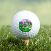 Zondag op de Golfcursus roze leder Golfkunst Golfballen (Insitu Shirt)