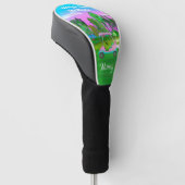 Zondag op de Golfcursus roze leder Golfkunst Golfheadcover (Schuin)