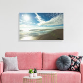 Zondag op een winterzandig strand canvas afdruk (Insitu (Woonkamer))