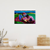 Zondag op het strand poster (Keuken)