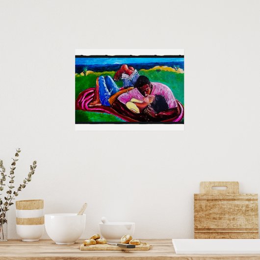 Zondag op het strand poster (Keuken)