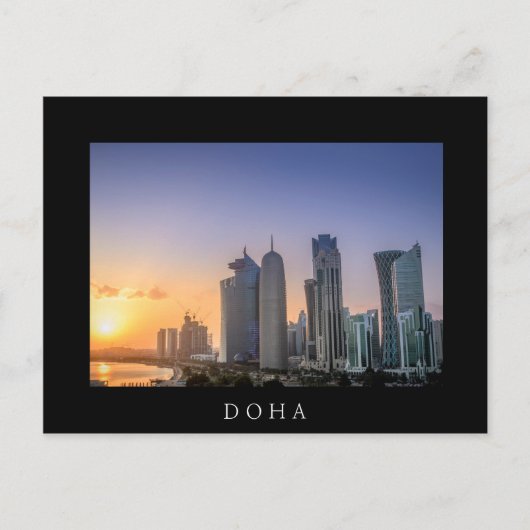 Zondag over de stad Doha, Qatar Briefkaart (Voorkant)