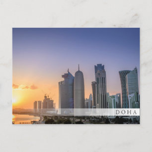 Zondag over de stad Doha, Qatar Briefkaart