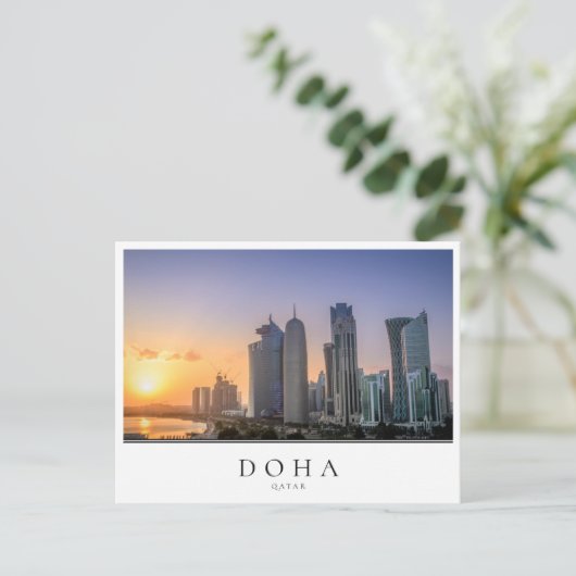 Zondag over de stad Doha, Qatar Briefkaart (Staand voorkant)
