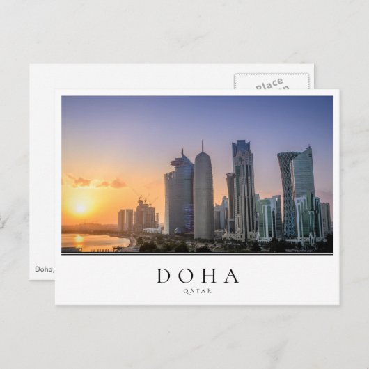 Zondag over de stad Doha, Qatar Briefkaart (Voorkant / Achterkant)