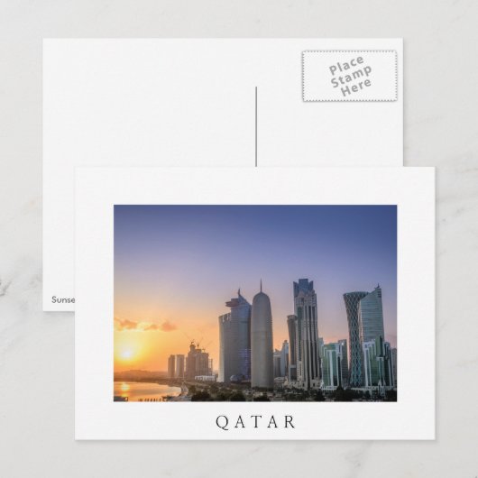 Zondag over de stad Doha, Qatar Briefkaart (Voorkant / Achterkant)