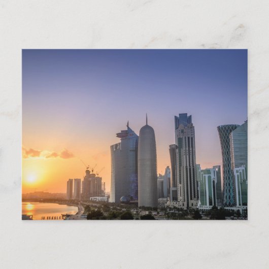 Zondag over de stad Doha, Qatar Briefkaart (Voorkant)