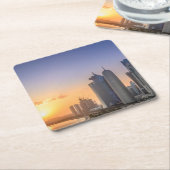 Zondag over de stad Doha, Qatar Kartonnen Onderzetters (Schuin)