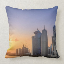 Zondag over de stad Doha, Qatar Kussen
