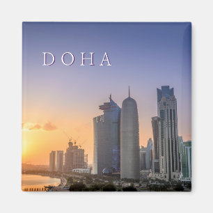 Zondag over de stad Doha, Qatar Magneet