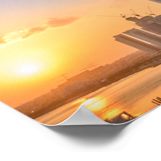 Zondag over de stad Doha, Qatar Poster (Hoek)