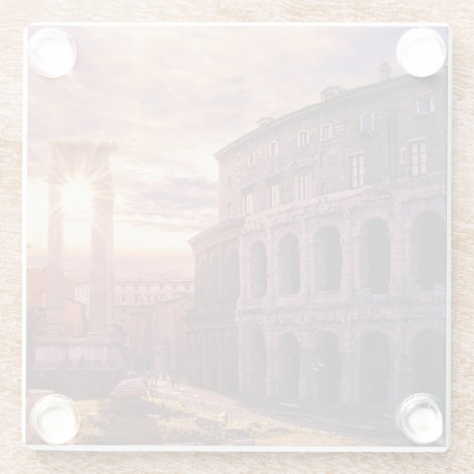 Zondag over het Colosseum van Rome in Rome Glazen Onderzetter (Achterkant)