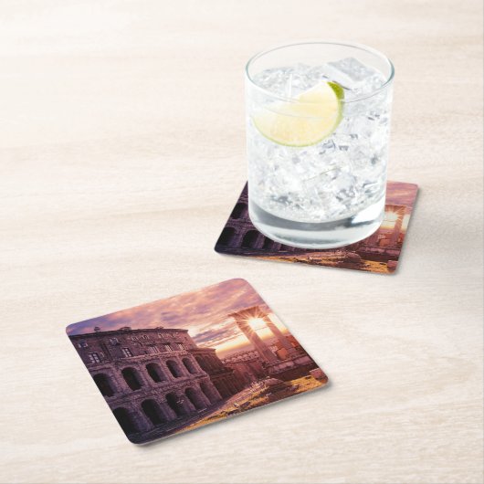 Zondag over het Colosseum van Rome in Rome Kartonnen Onderzetters (Insitu)