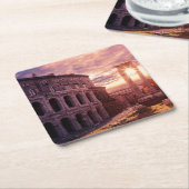 Zondag over het Colosseum van Rome in Rome Kartonnen Onderzetters (Schuin)