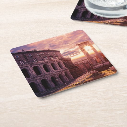 Zondag over het Colosseum van Rome in Rome Kartonnen Onderzetters (Schuin)