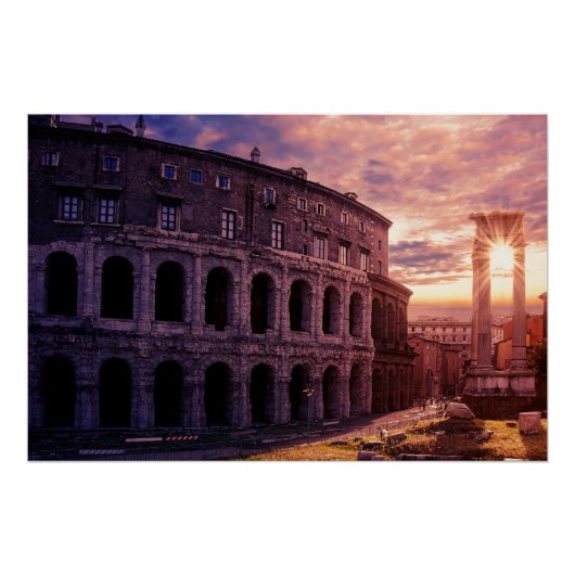 Zondag over het Colosseum van Rome in Rome Perfect Poster (Voorkant)