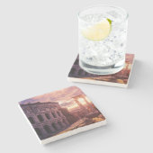 Zondag over het Colosseum van Rome in Rome Stenen Onderzetter (Zijkant)