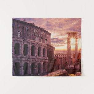 Zondag over het Colosseum van Rome in Rome Wandkleed