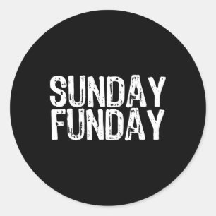 Zondag Pret Voetbal T Shirt Ronde Sticker
