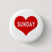 ZONDAG Red Love Heart Ronde Button 3,2 Cm (Voorkant)