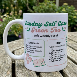 Zondag Reset Groene Thee Kalme Ritueel Koffiemok