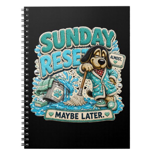Zondag Reset Misschien Later Persoonlijk Grappig Notitieboek (Voorkant)