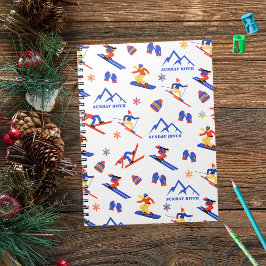 Zondag River Maine Ski Snowboard patroon Notitieboek