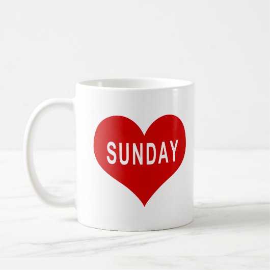ZONDAG Rode Liefdeshart Koffiemok (Links)