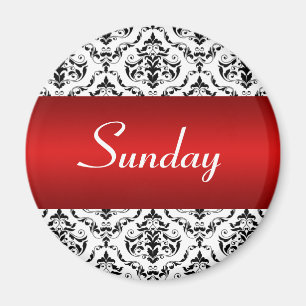 Zondag Rood - Damask Magnet