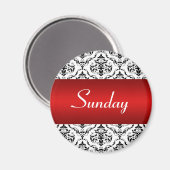 Zondag Rood - Damast Magnet (Voorkant / Achterkant)