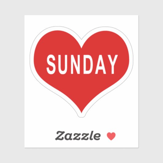 ZONDAG Rood Hart Vinyl Sticker (Vel)