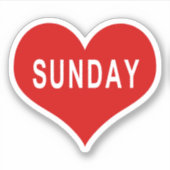 ZONDAG Rood Hart Vinyl Sticker (Voorkant)
