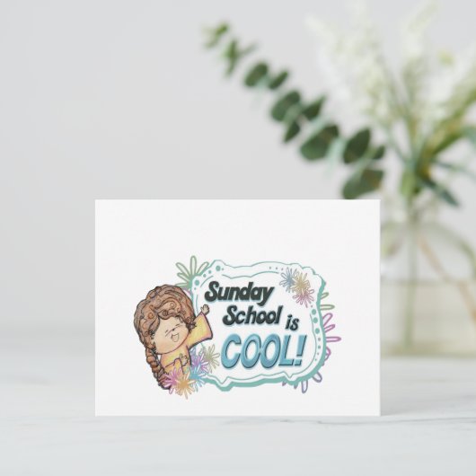 Zondag school is COOL. Briefkaart (Staand voorkant)