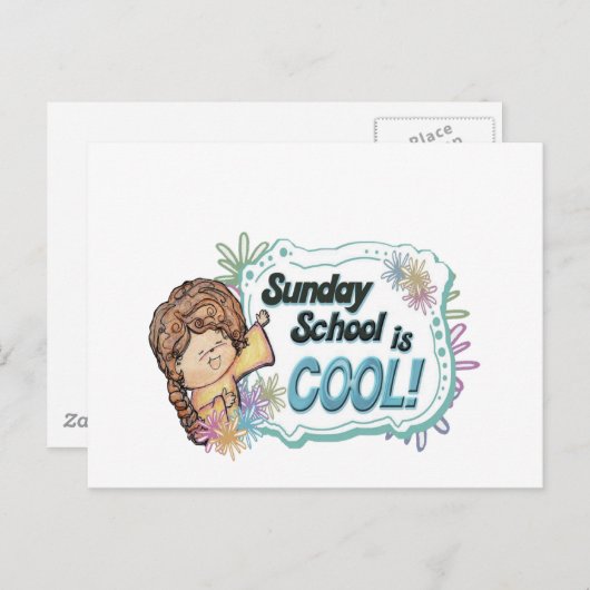 Zondag school is COOL. Briefkaart (Voorkant / Achterkant)