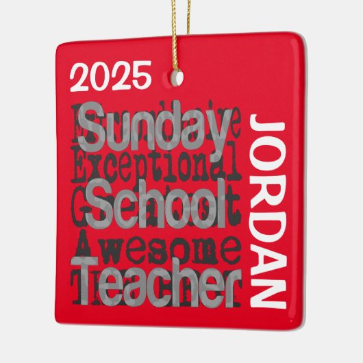 Zondag School leraar Buitengewoon CUSTOM Keramisch Ornament (Links)