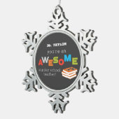 Zondag schoolleraar — Geweldige Tin Sneeuwvlok Ornament (Rechts)